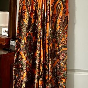 Vibrant Paisley Orange Maxi Dress